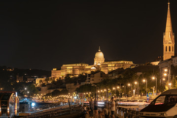 night panorama of the city of Budapest in Hungary