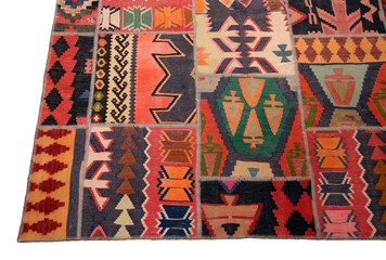 Old and modern Persian Colourful Arabesque and handmade carpet, rug gelim, patchwork, and Gabbeh...
