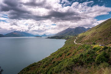 Naklejka na ściany i meble Lake Wakatipu, South Island, New Zealand