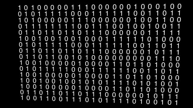 binary code on black