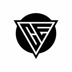 CE logo with negative space triangle and circle shape design template