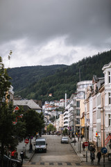 Top view of the streets of Bergen, Norway