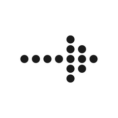 Arrow sign icon from many circles vector illustration isolated on white background