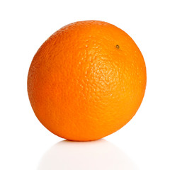 Fresh whole orange fruit isolated on white background. Full depth of field