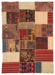 Old and modern Persian Colourful Arabesque and handmade carpet, rug gelim, patchwork, and Gabbeh...
