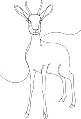 gazzella figura intera, disegnato a singola linea continua