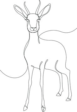 gazzella figura intera, disegnato a singola linea continua