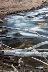Blackledge River rapids and whitewater in Glastonbury, Connecticut.