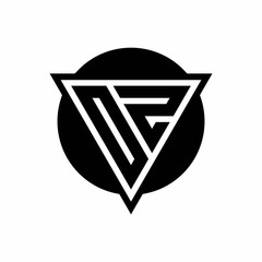 OZ logo with negative space triangle and circle shape design template
