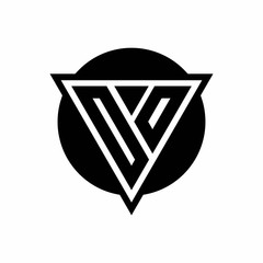 OO logo with negative space triangle and circle shape design template
