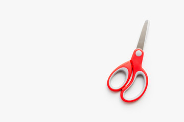 stationery scissors, scissors with red handle