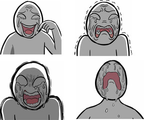 Crying white head emotional random