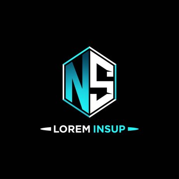 NS initial hexagon logo monogram designs modern templates .
