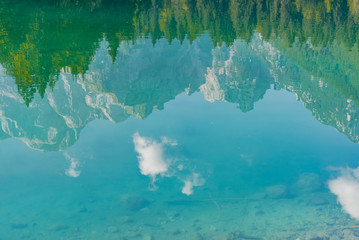 lakes of Fusine park in the Friulian Alps in Italy