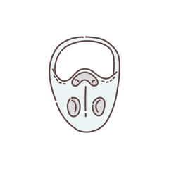 Respirator mask for Individual protection cartoon vector illustration isolated.