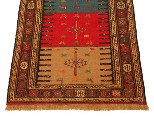 Old and modern Persian Colourful Arabesque and handmade carpet, rug gelim, and Gabbeh with the...