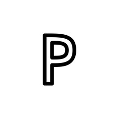 Parking Lot User Interface Outline Icon Logo Vector Illustration
