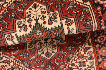 Old and modern Persian Colourful Arabesque and handmade carpet, rug gelim, and Gabbeh with the...
