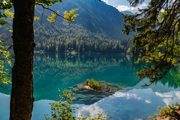 lakes of Fusine park in the Friulian Alps in Italy