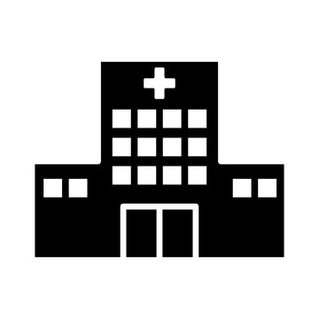 hospital building silhouette style icon