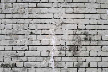 Dirty vintage brick gray grey white wall with smudges