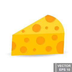 Cheese. The icon. Isolated object. Flat style. For your design.
