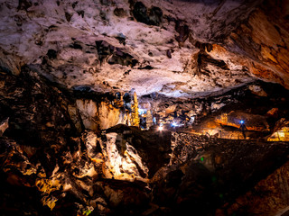 Dramatic Magura cave from the inside in Bulgaria