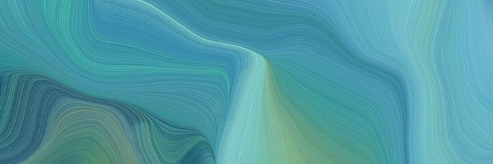 dynamic elegant graphic. modern waves background design with cadet blue, teal blue and sky blue color