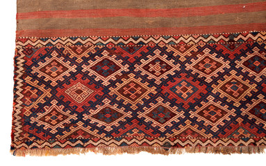 Old and modern Persian Colourful Arabesque and handmade carpet, rug gelim, and Gabbeh with the...
