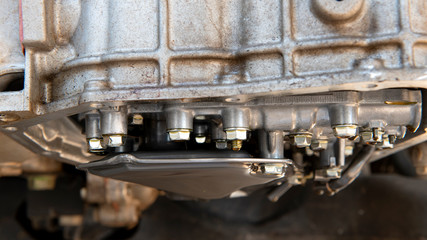 Gaer motor oil cover tank for  discharges old motor oil from the engine tank under the car on vehicle lift in workshop