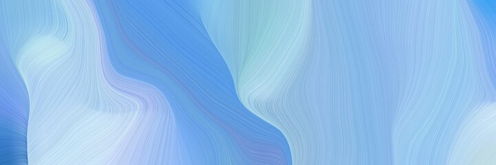 modern soft curvy waves background illustration with sky blue, corn flower blue and lavender blue color