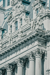 facade of a building with columns