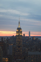 New York´s famous Empire State building and one word trade center