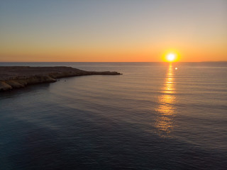 Aerial view of a beautiful beach in Hengam island in Iran