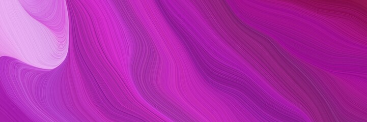 landscape orientation graphic with waves. elegant curvy swirl waves background design with medium violet red, plum and dark moderate pink color
