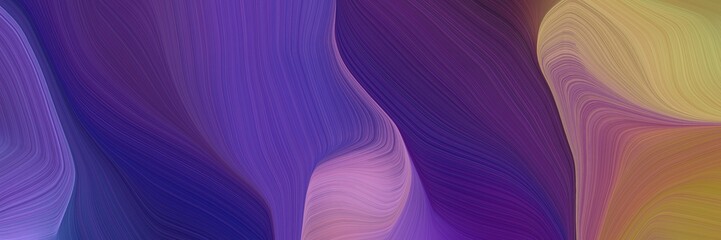 Fototapeta premium landscape orientation graphic with waves. modern soft curvy waves background illustration with dark slate blue, rosy brown and medium purple color