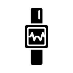 smartwatch with cardiology app silhouette style
