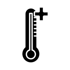 thermometer measure temperature silhouette style