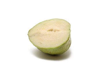 A slice of pear isolated on white background, perfect for breakfasting during ramadan