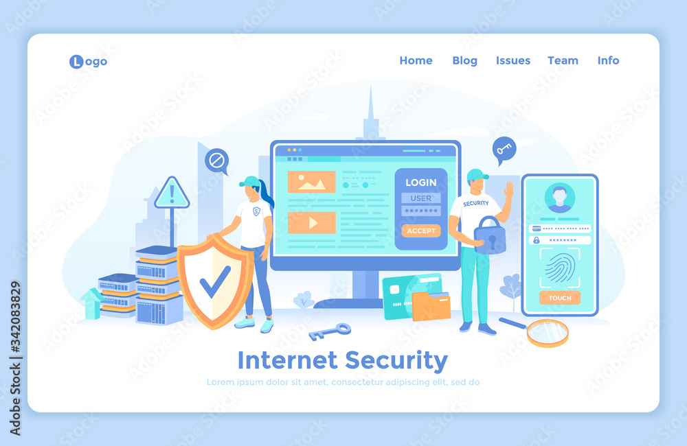 Aufkleber internet security. protecting personal confidential data. password protection, touch id, face id. se