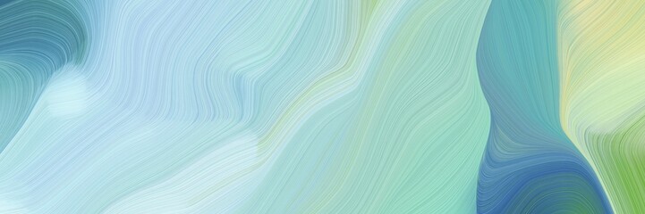 landscape orientation graphic with waves. modern curvy waves background design with pastel blue, light blue and blue chill color