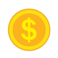 golden dollar coin.clipping path