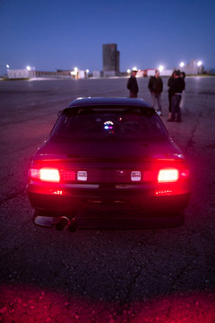 Nissan Silvia on the background of the sunset, a Japanese car