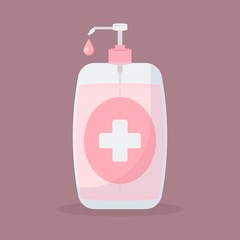 Fototapeta premium FLAT DESIGN HAND SANITIZER BOTTLE