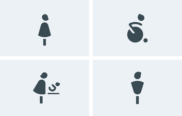 Toilet signs. Public toilets icons, illustration vector