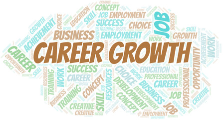 Fototapeta premium Career Growth typography vector word cloud.
