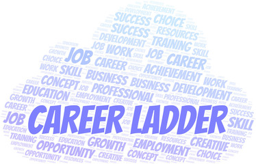 Fototapeta premium Career Ladder typography vector word cloud.