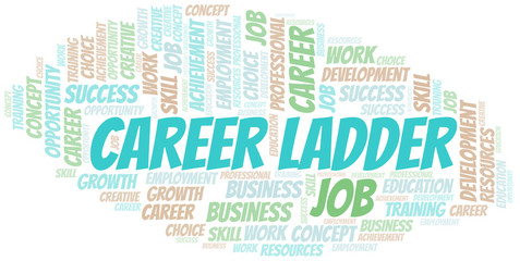 Career Ladder typography vector word cloud.