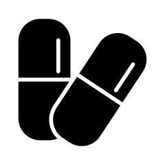 medicine capsules drugs silhouette style icon