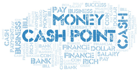 Fototapeta premium Cash Point typography vector word cloud.